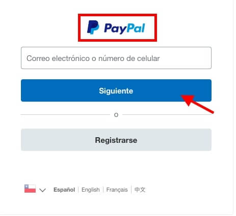 como asociar PayPal a una Cuenta Rut Visa paso 2