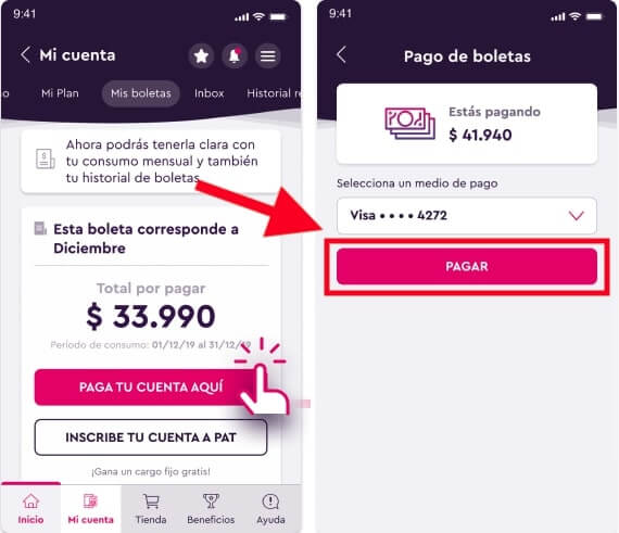 pagar WOM con tarjeta pagar