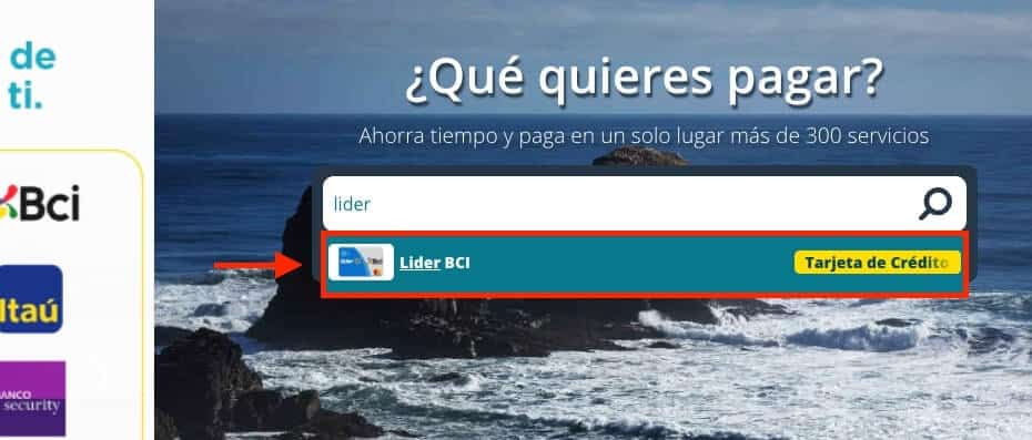 Pagar Tarjeta Lider por Servipag paso 4