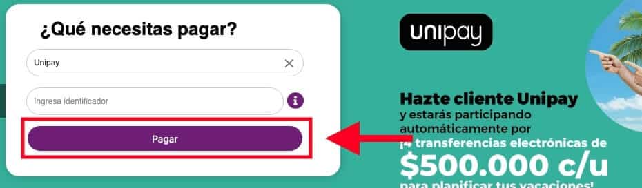 pagar tarjeta unimarc sin clave