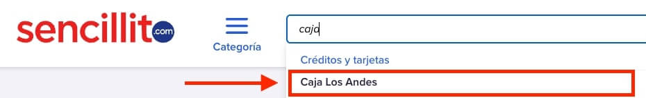 Pagar Caja Los Andes en Sencillito paso 3