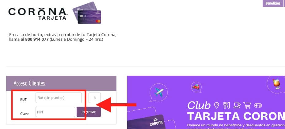 corona acceso clientes