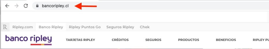 como ver estado de cuenta de Ripley con el Rut paso 1