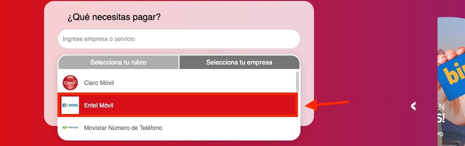 pagar entel en unired paso 3