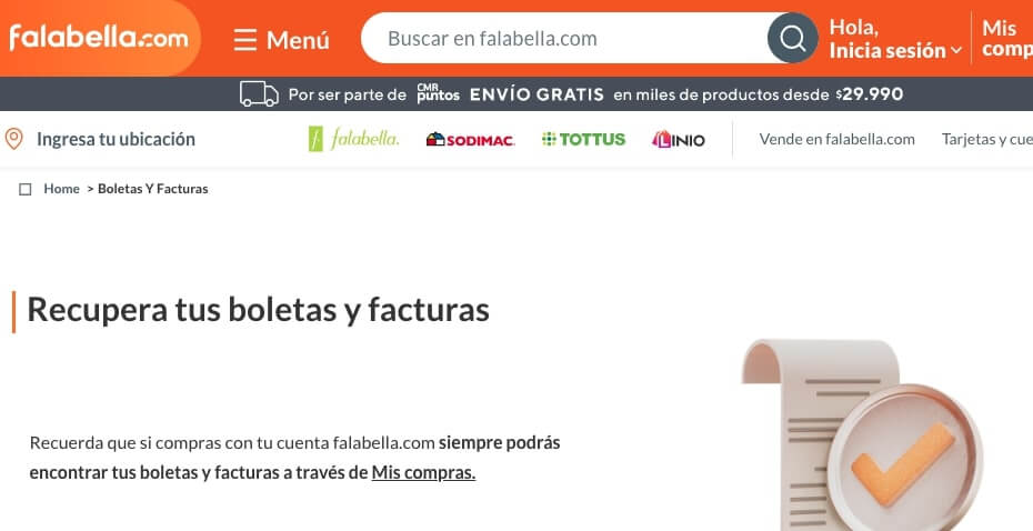 recuperacion boletas falabella