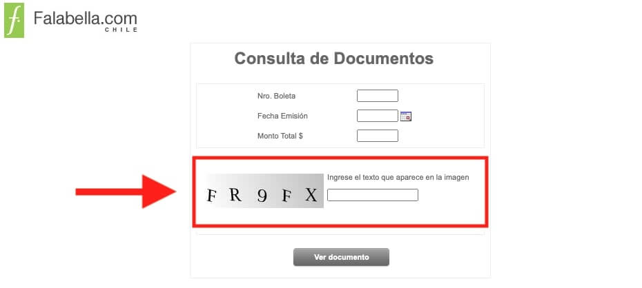 buscar boleta falabella por numero de boleta captcha