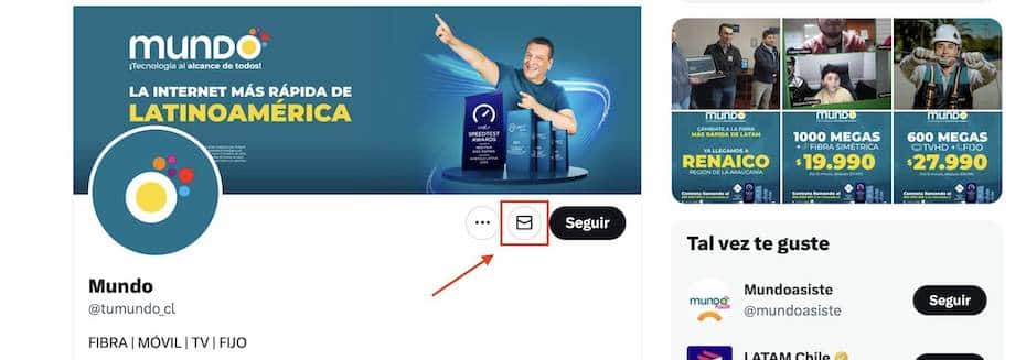 Activar el chip contactando a Mundo por Twitter paso 2