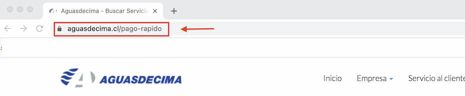 Como pagar Aguas Decima online paso 1