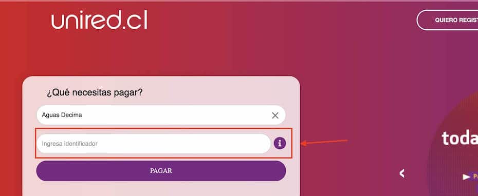 Pagar Aguas Decima con numero de cliente en Unired paso 4