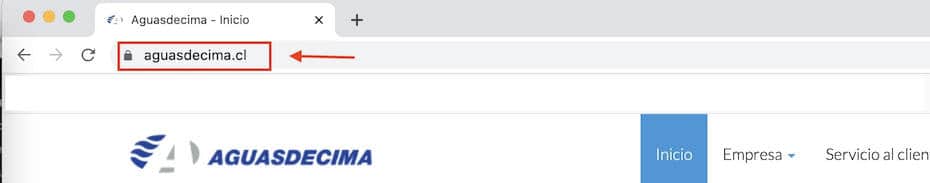 pagar Aguas Décima desde la sucursal virtual paso 1
