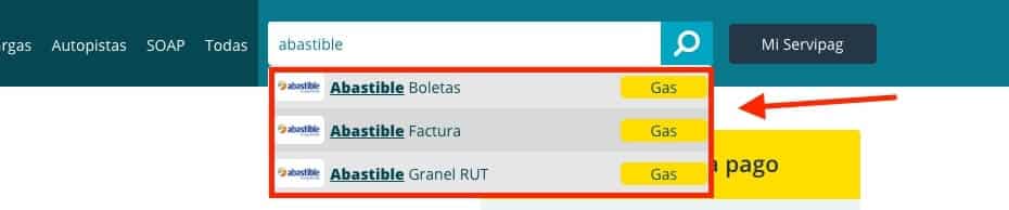 Pagar Abastible online por Servipag paso 4