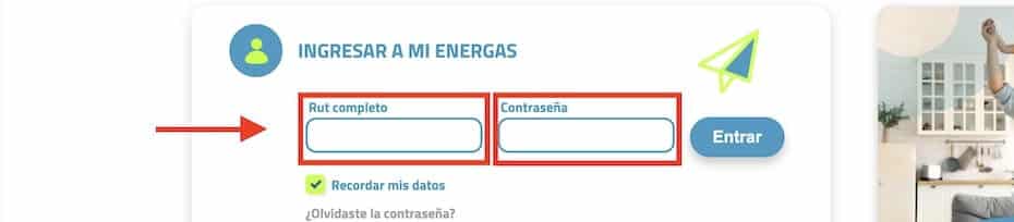 Pagar Energas con RUT desde sucursal virtual paso 3
