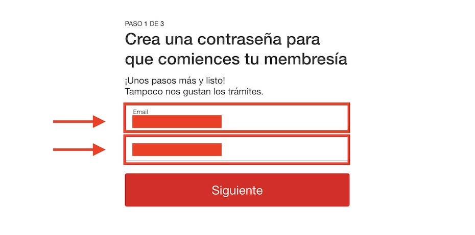 Pasos para crear una cuenta de Netflix paso 3