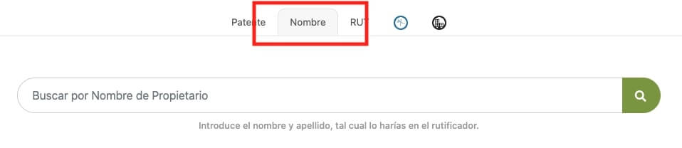 Buscar patente por nombre y apellido